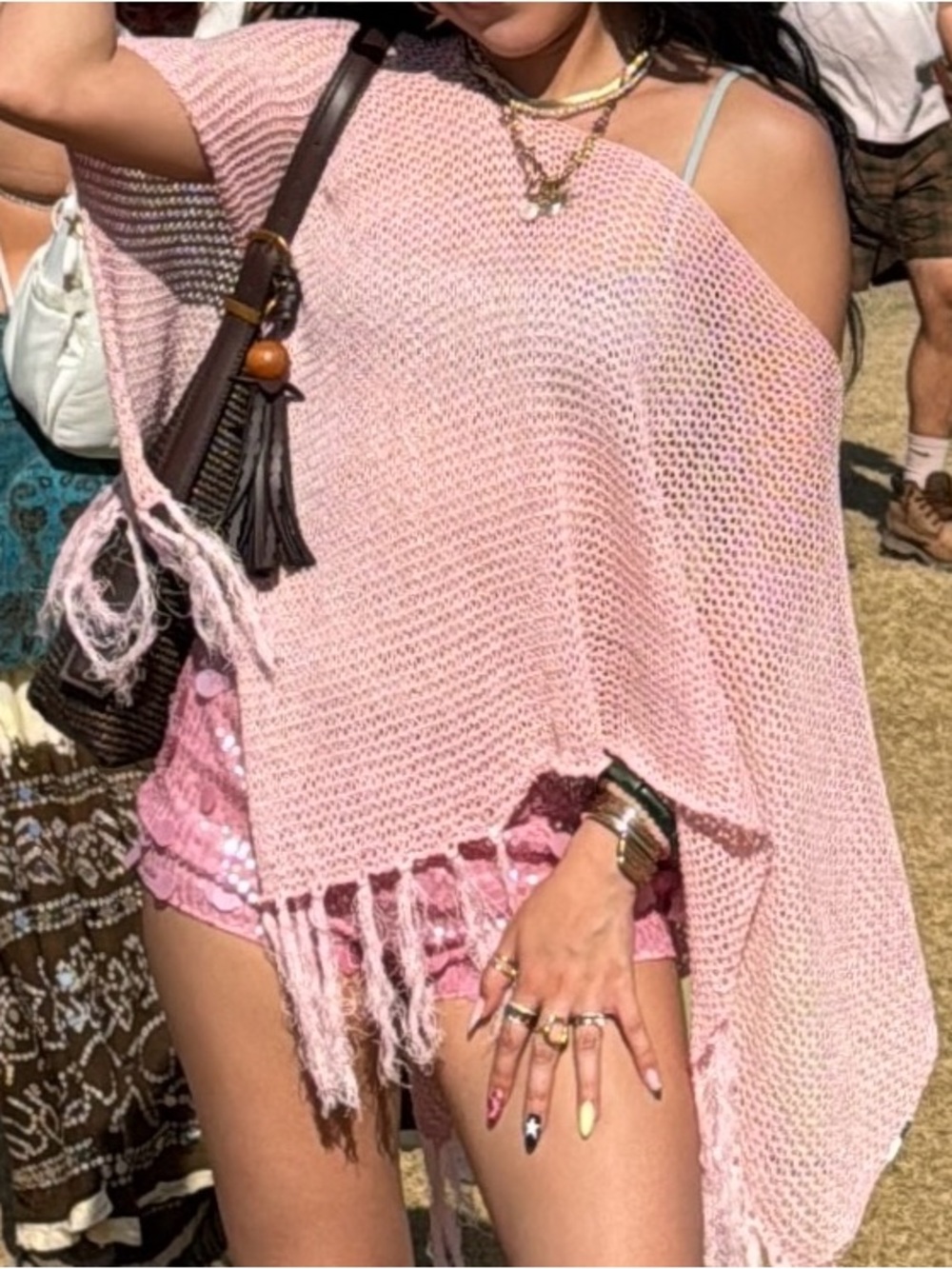 Pink Sequin Shorts